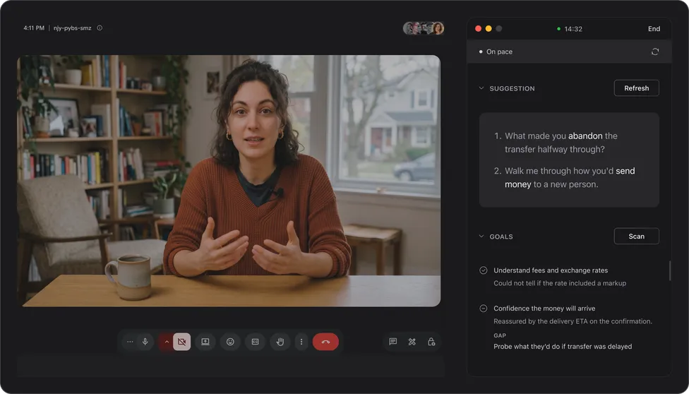 reslie in use during a live research session