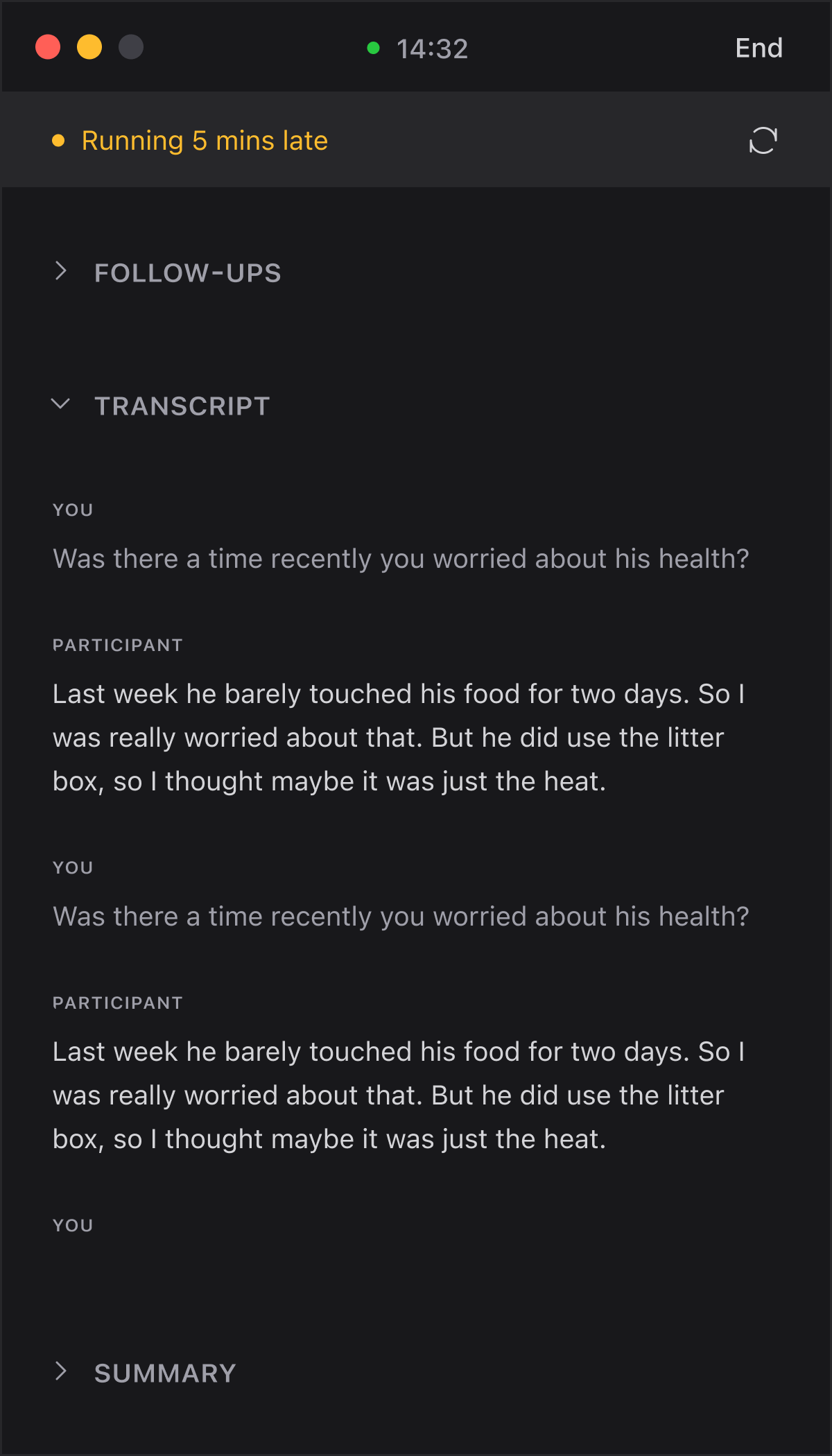 Reslie's live session transcript